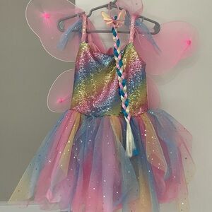 Great pretenders Rainbow Fairy Costume for Kids size 5-6